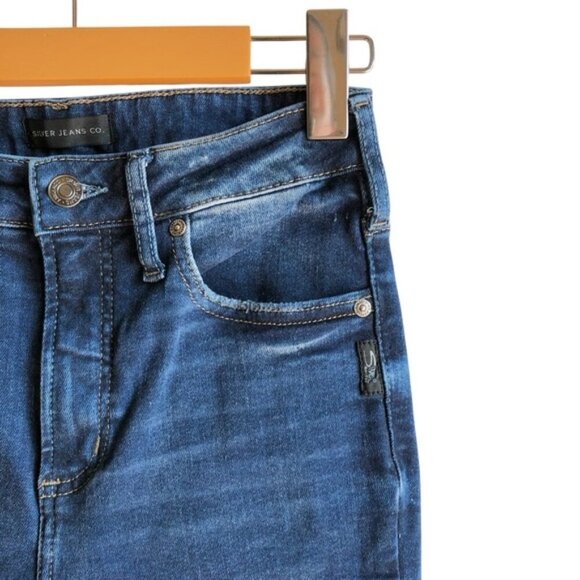 Silver Jeans Infinite Fit High Rise Straight Leg Jeans Sz S/P L31 - Picture 6 of 15